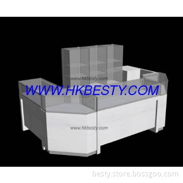 white jewelry display showcase for jewelry shop